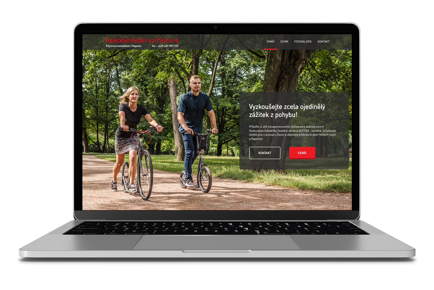Náhled - Webovky pro půjčovnu koloběžek