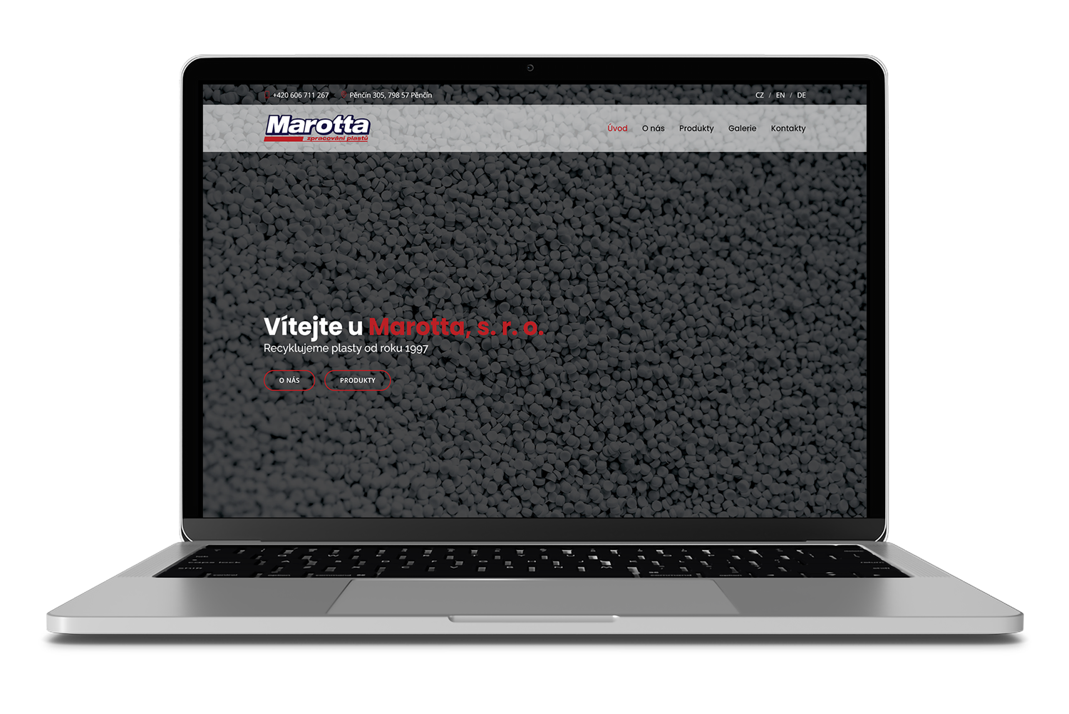 Náhled - Webová prezentace pro Marotta,&nbsp;s.&nbsp;r.&nbsp;o. -&nbsp;Zpracování plastů