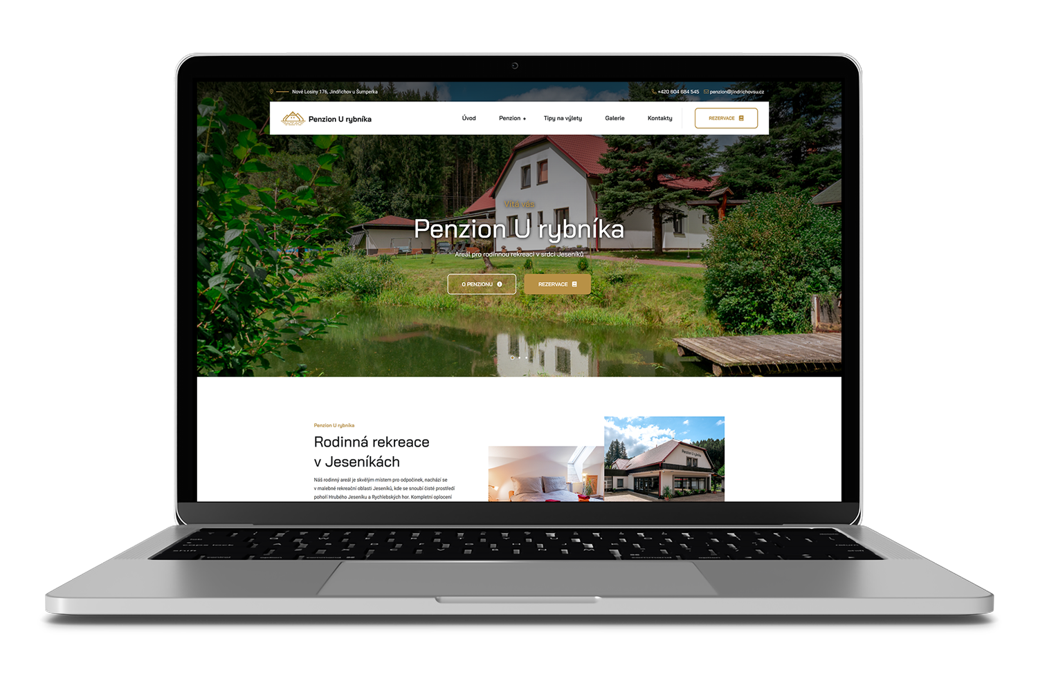 Náhled - Webová prezentace Penzionu u&nbsp;Rybníka