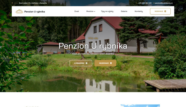 Náhled - Webová prezentace Penzionu u&nbsp;Rybníka